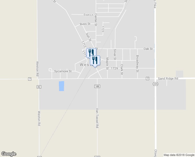 map of restaurants, bars, coffee shops, grocery stores, and more near 20496 Taylor Street in Weston
