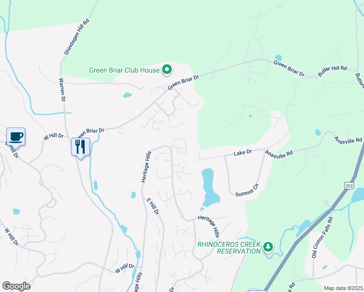 map of restaurants, bars, coffee shops, grocery stores, and more near 182 Heritage Hills in Westchester County