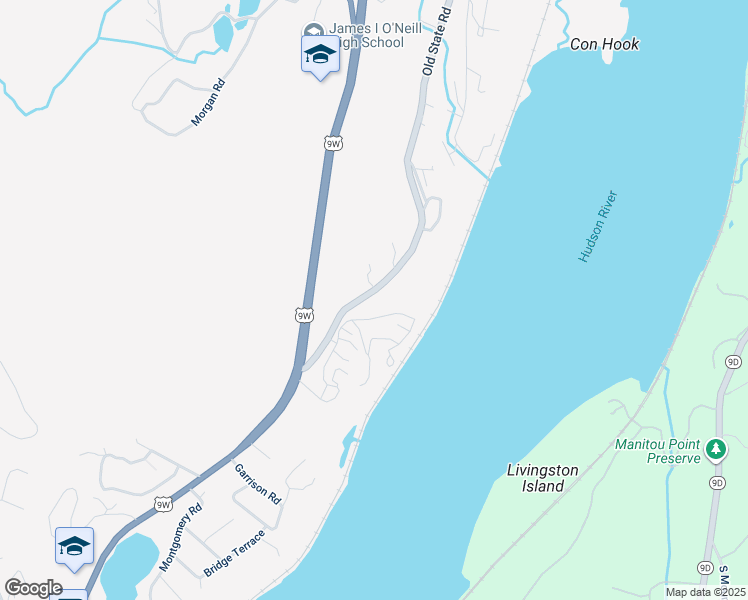 map of restaurants, bars, coffee shops, grocery stores, and more near 44 Old State Road in Highland Falls