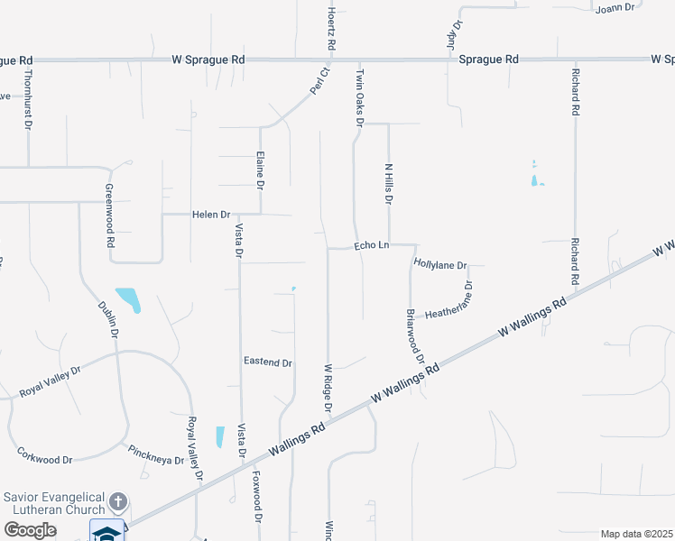 map of restaurants, bars, coffee shops, grocery stores, and more near 8115 West Ridge Drive in Broadview Heights