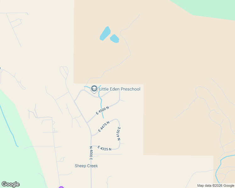 map of restaurants, bars, coffee shops, grocery stores, and more near 4536 North 4175 East in Eden