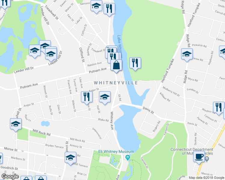 map of restaurants, bars, coffee shops, grocery stores, and more near 5 Frederick Street in Hamden