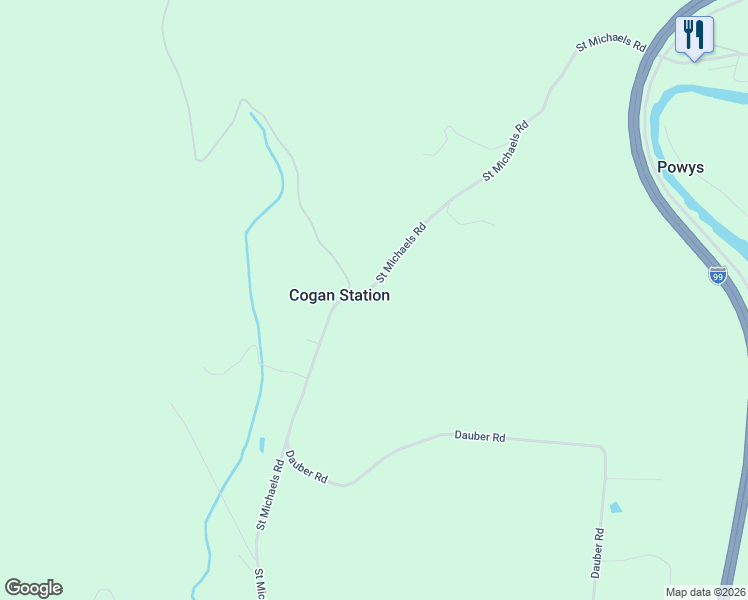 map of restaurants, bars, coffee shops, grocery stores, and more near 980 Saint Michaels Road in Cogan Station