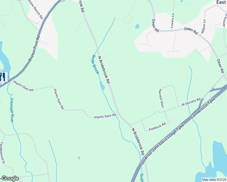 map of restaurants, bars, coffee shops, grocery stores, and more near 211 North Bride Brook Road in East Lyme