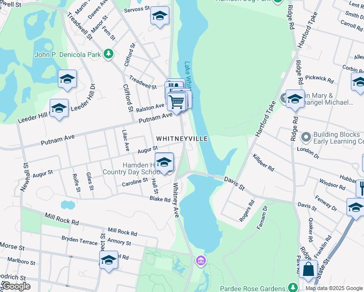 map of restaurants, bars, coffee shops, grocery stores, and more near in Hamden