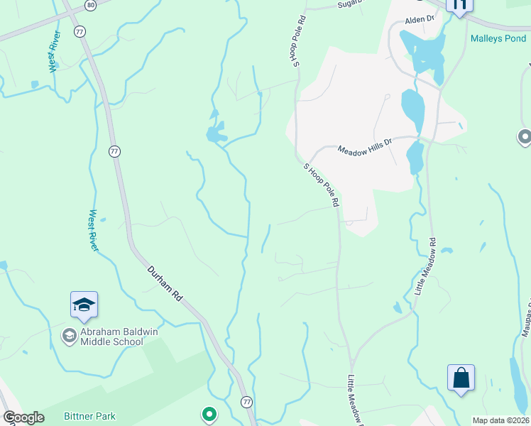 map of restaurants, bars, coffee shops, grocery stores, and more near 95 Wheeler Path in Guilford