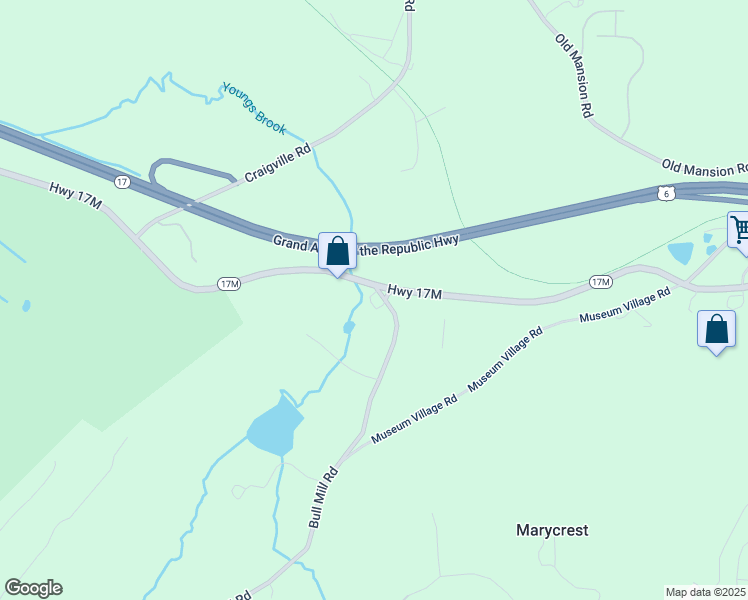 map of restaurants, bars, coffee shops, grocery stores, and more near 1130-1136 Route 17M in Chester