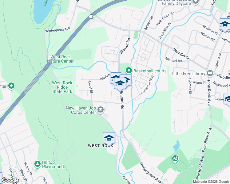 map of restaurants, bars, coffee shops, grocery stores, and more near 200 Wilmot Road in New Haven