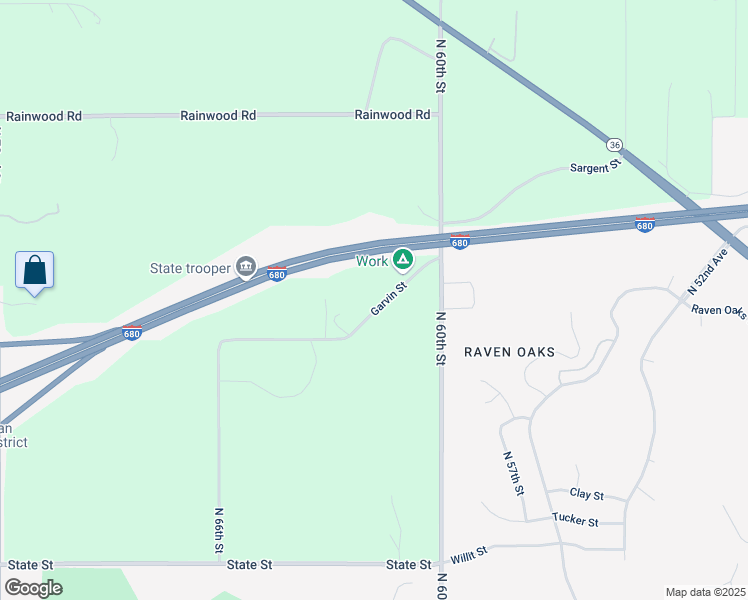 map of restaurants, bars, coffee shops, grocery stores, and more near 6140 Garvin Street in Omaha