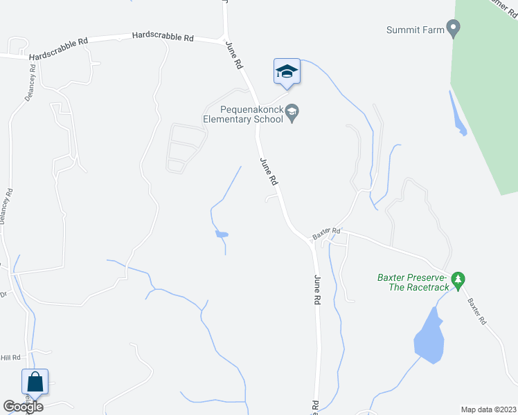 map of restaurants, bars, coffee shops, grocery stores, and more near 150 June Road in North Salem
