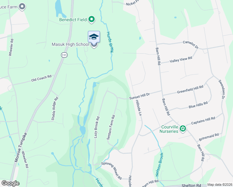 map of restaurants, bars, coffee shops, grocery stores, and more near 120 Settlers Farm Road in Monroe