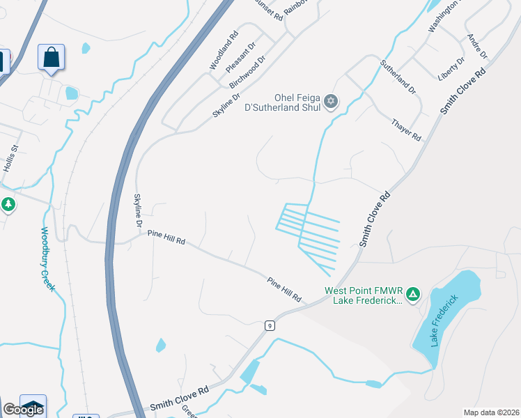 map of restaurants, bars, coffee shops, grocery stores, and more near 32 Pearce Drive in Woodbury