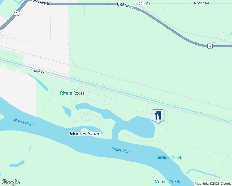 map of restaurants, bars, coffee shops, grocery stores, and more near 1946 North 2753rd Road in Ottawa