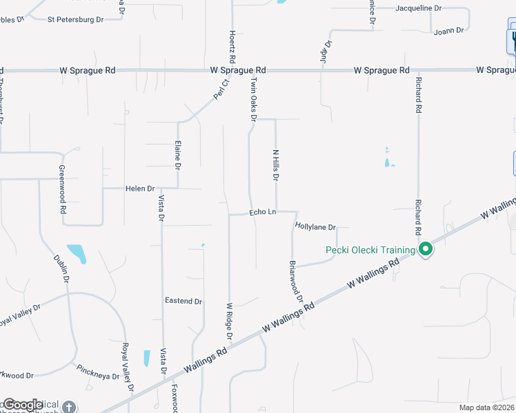 map of restaurants, bars, coffee shops, grocery stores, and more near 8115 Twin Oaks Drive in Broadview Heights