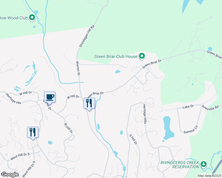 map of restaurants, bars, coffee shops, grocery stores, and more near 4 Green Briar in Westchester County