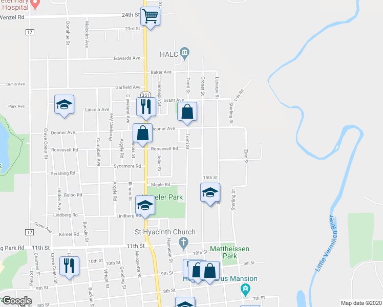 map of restaurants, bars, coffee shops, grocery stores, and more near 1580 Tonti Street in LaSalle