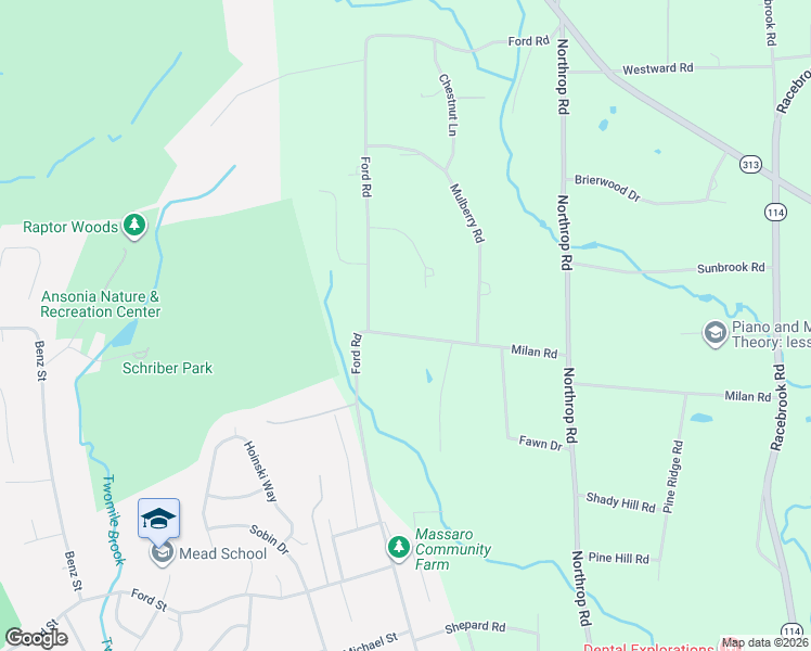 map of restaurants, bars, coffee shops, grocery stores, and more near 81 Milan Road in Woodbridge