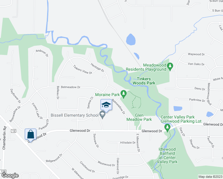 map of restaurants, bars, coffee shops, grocery stores, and more near 1208 Briardale Court in Twinsburg