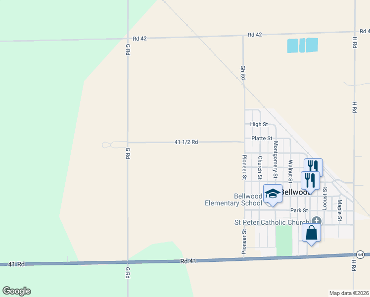 map of restaurants, bars, coffee shops, grocery stores, and more near 701-751 Cemetery Road in Bellwood