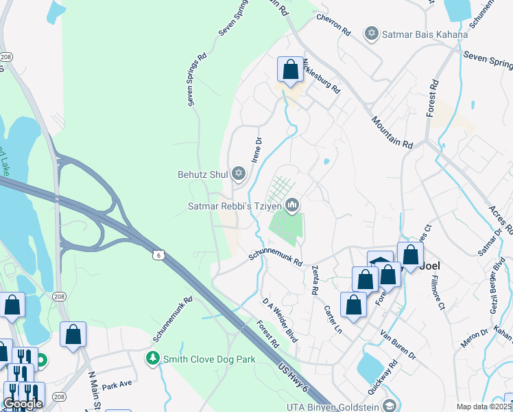 map of restaurants, bars, coffee shops, grocery stores, and more near 37 Raywood Drive in Monroe