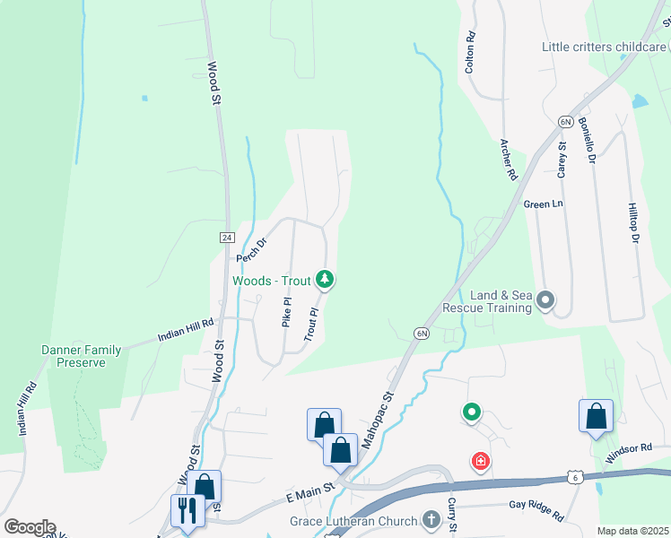 map of restaurants, bars, coffee shops, grocery stores, and more near 11 Trout Place in Mahopac