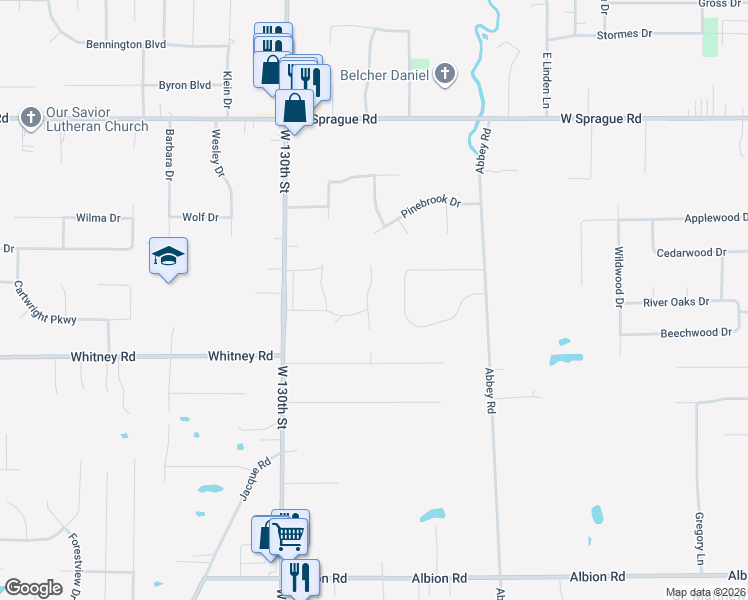 map of restaurants, bars, coffee shops, grocery stores, and more near 8786 Jonathan Drive in North Royalton