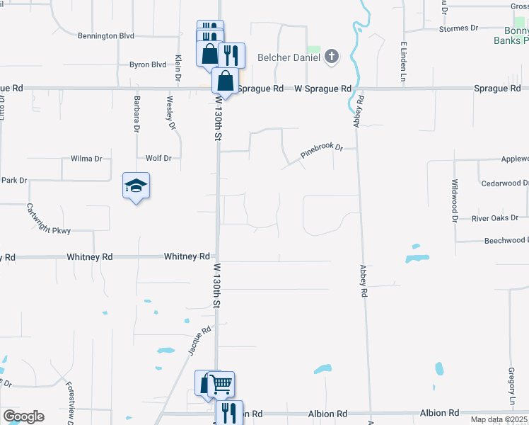 map of restaurants, bars, coffee shops, grocery stores, and more near 8725 Alexandra Drive in North Royalton