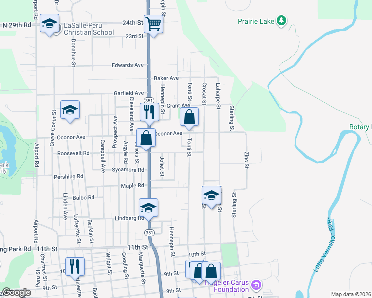 map of restaurants, bars, coffee shops, grocery stores, and more near 1580 Tonti Street in LaSalle