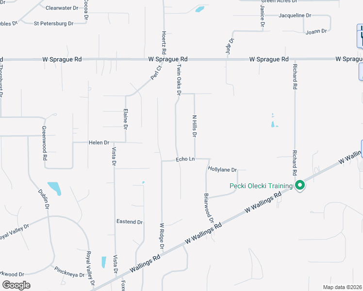 map of restaurants, bars, coffee shops, grocery stores, and more near 8115 Twin Oaks Drive in Broadview Heights