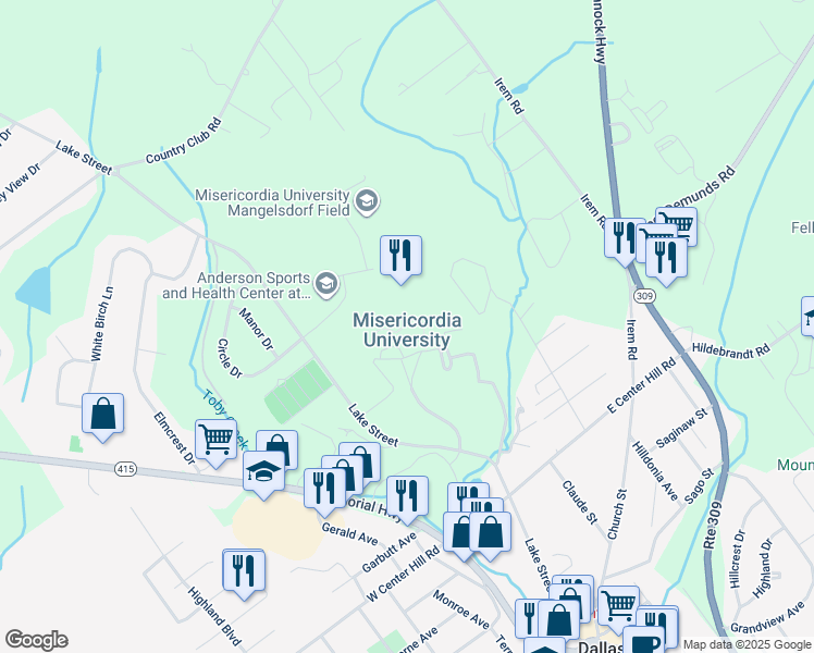 map of restaurants, bars, coffee shops, grocery stores, and more near 301 Lake Street in Dallas