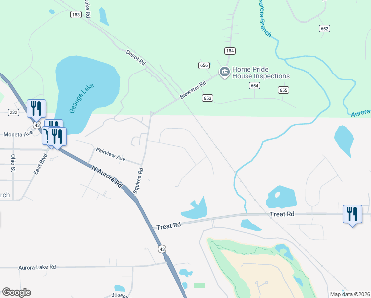 map of restaurants, bars, coffee shops, grocery stores, and more near 7823 South Riverside Drive in Aurora
