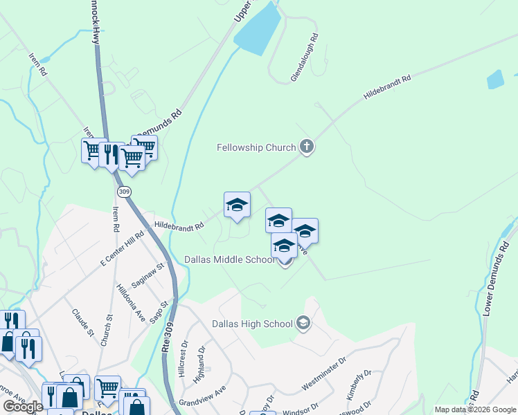 map of restaurants, bars, coffee shops, grocery stores, and more near 37 Hildebrandt Road in Dallas