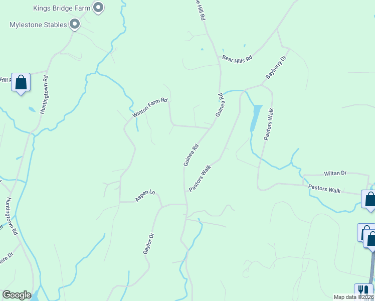 map of restaurants, bars, coffee shops, grocery stores, and more near 68 Pine Tree Hill Road in Newtown
