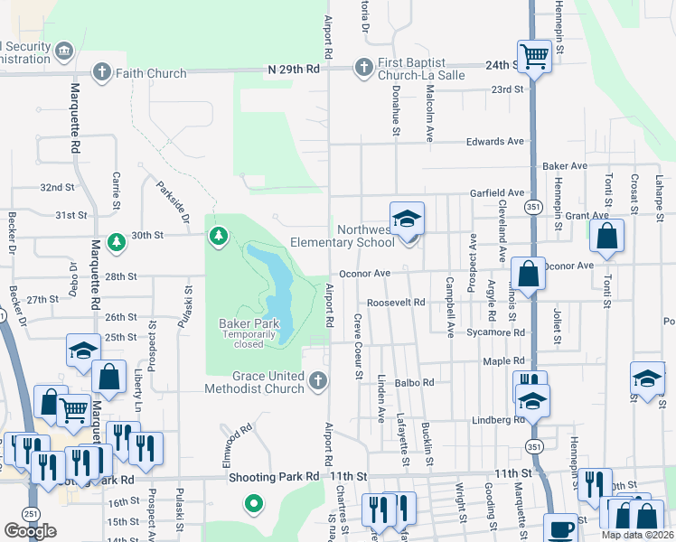 map of restaurants, bars, coffee shops, grocery stores, and more near 1810 Chartres Street in LaSalle
