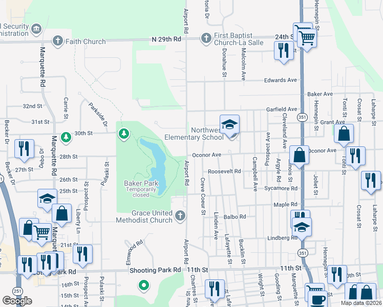 map of restaurants, bars, coffee shops, grocery stores, and more near 1810 Chartres Street in LaSalle