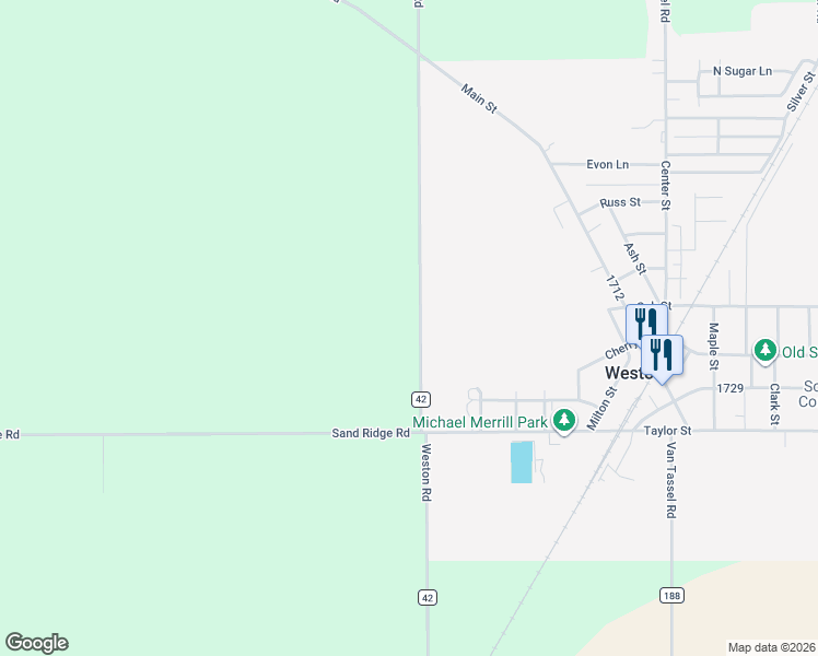 map of restaurants, bars, coffee shops, grocery stores, and more near 13147 Weston Road in Weston