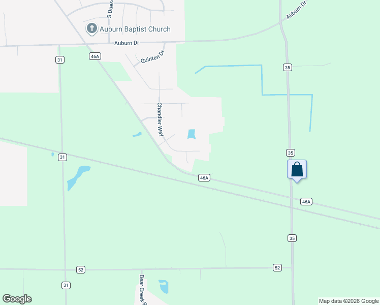 map of restaurants, bars, coffee shops, grocery stores, and more near 2404 Chandler Way in Auburn