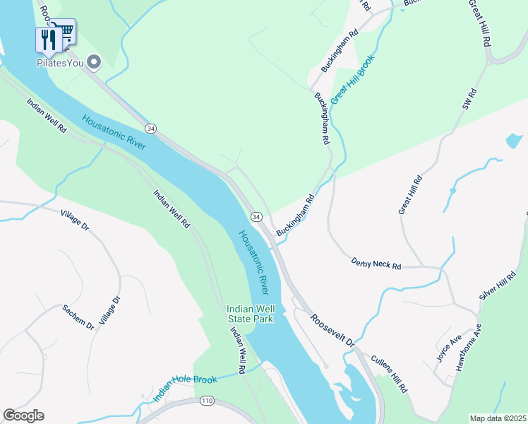 map of restaurants, bars, coffee shops, grocery stores, and more near 6 Roosevelt Drive in Seymour