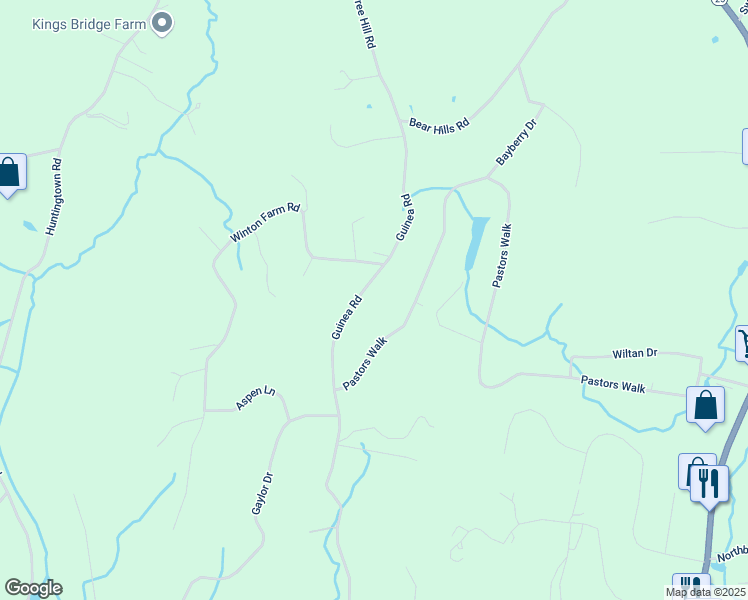 map of restaurants, bars, coffee shops, grocery stores, and more near 255 Pastors Walk in Monroe