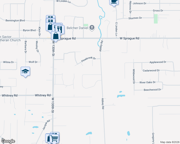 map of restaurants, bars, coffee shops, grocery stores, and more near 12500 Treeline Trail in North Royalton