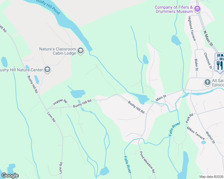 map of restaurants, bars, coffee shops, grocery stores, and more near 6 Brooks Lane in Essex