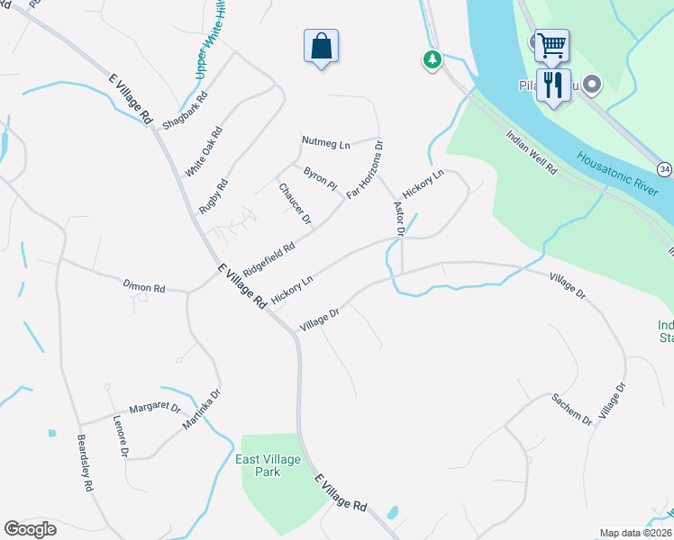 map of restaurants, bars, coffee shops, grocery stores, and more near 15 Hickory Lane in Shelton