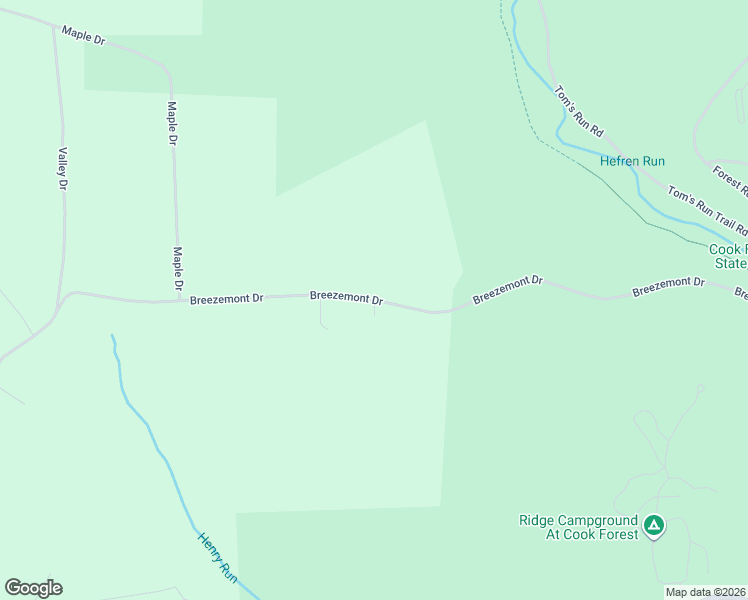 map of restaurants, bars, coffee shops, grocery stores, and more near 1622-1898 Breezemont Drive in Leeper