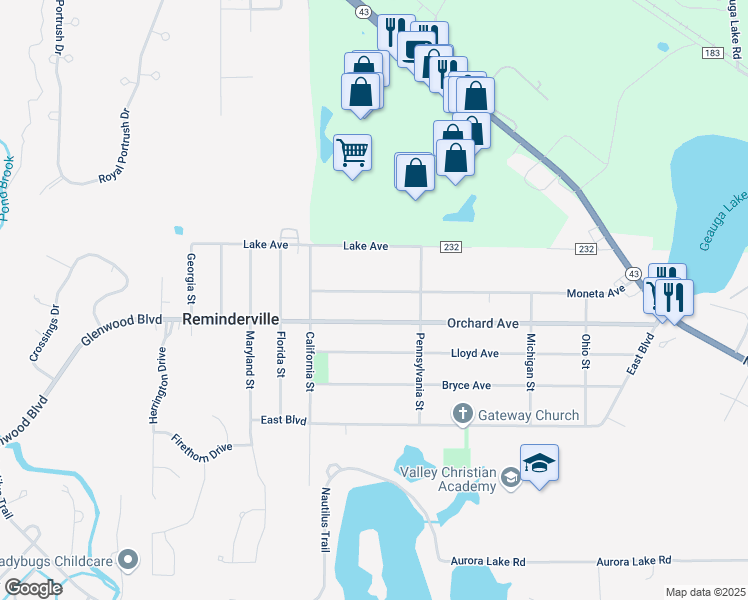 map of restaurants, bars, coffee shops, grocery stores, and more near 1176 Orchard Avenue in Aurora