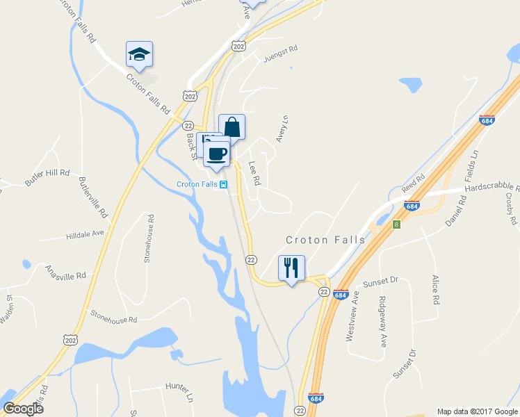 map of restaurants, bars, coffee shops, grocery stores, and more near 2 Owen Road in North Salem