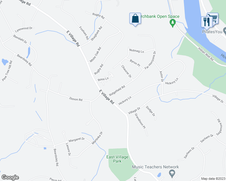 map of restaurants, bars, coffee shops, grocery stores, and more near 8 Ridgefield Road in Shelton