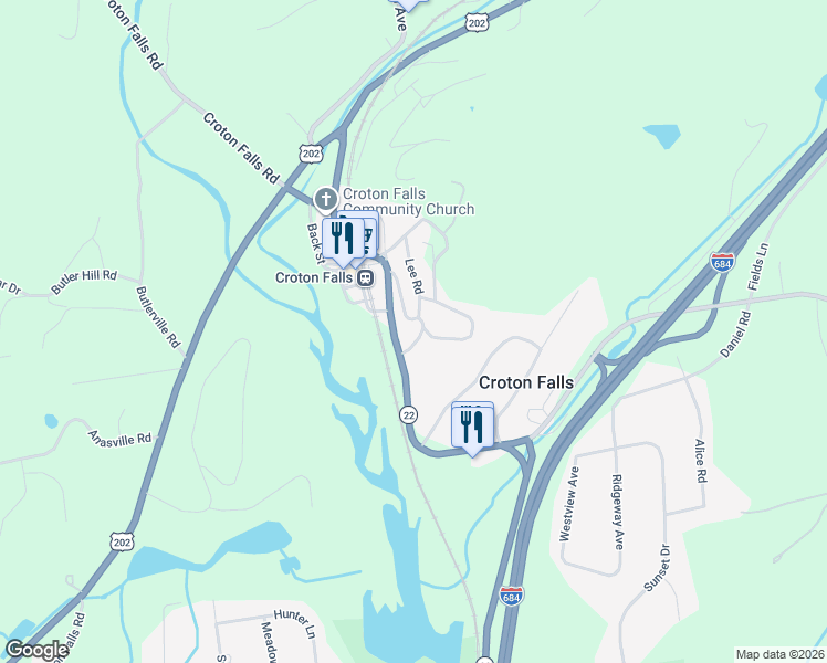 map of restaurants, bars, coffee shops, grocery stores, and more near 2 Owen Road in North Salem