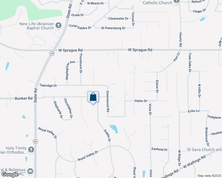map of restaurants, bars, coffee shops, grocery stores, and more near 4160 Bunker Court in North Royalton
