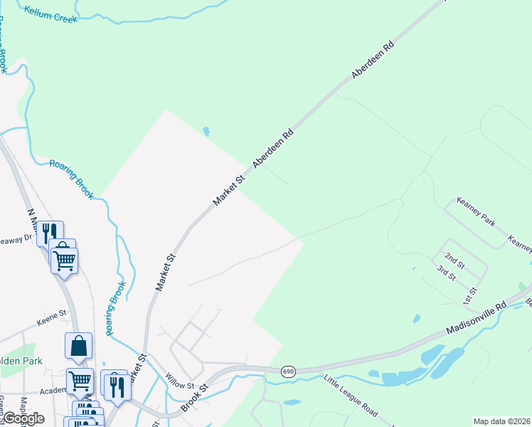 map of restaurants, bars, coffee shops, grocery stores, and more near 281 Aberdeen Rd in Moscow