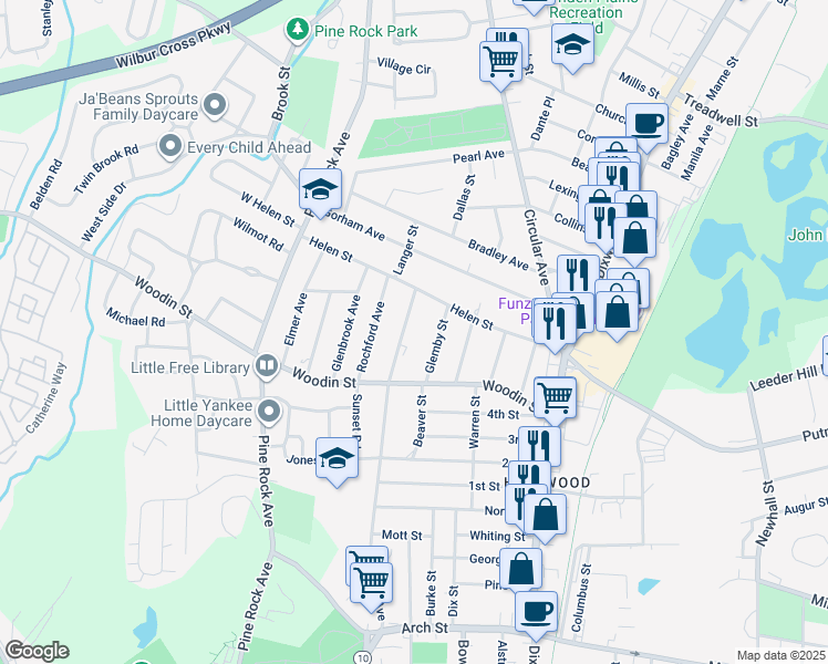 map of restaurants, bars, coffee shops, grocery stores, and more near 330 Fairview Avenue in Hamden